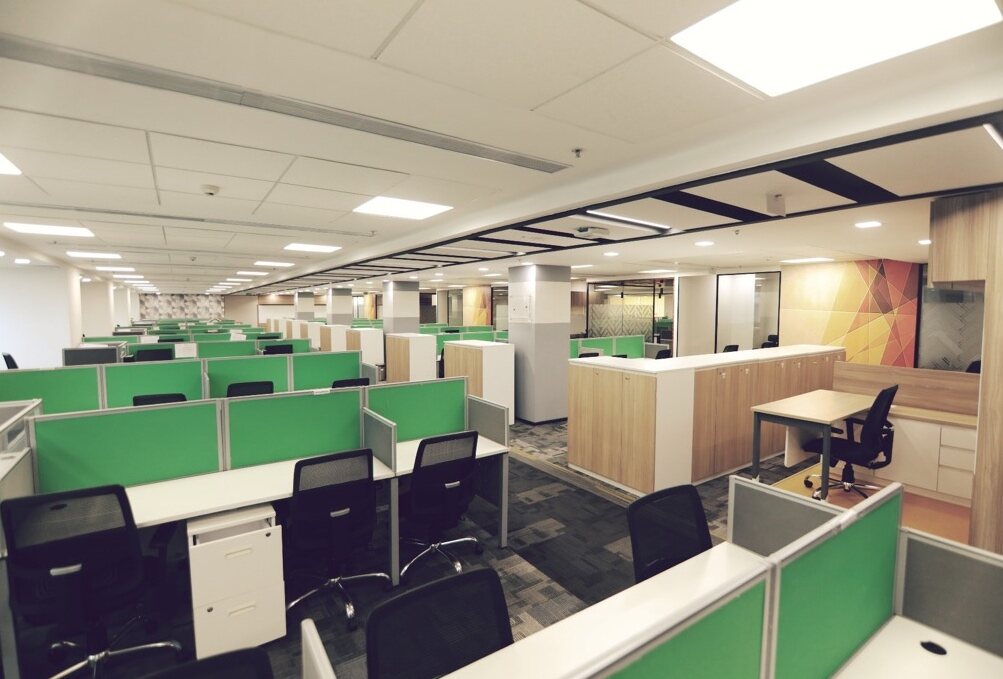 Open-plan corporate workspace fit-out